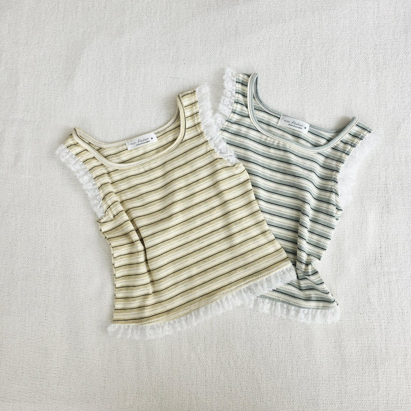 Mon Atelier - Korean Children Fashion - #fashionkids - Stripe Sleeveless Top