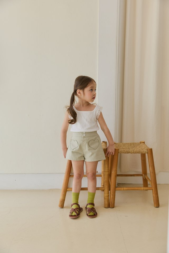Mon Atelier - Korean Children Fashion - #kidsshorts - Eyelet Sleeveless Top - 3