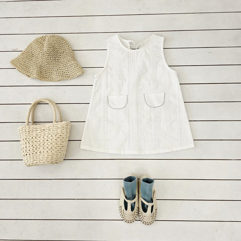 Mon Atelier - Korean Children Fashion - #littlefashionista - Lace Pocket One-piece