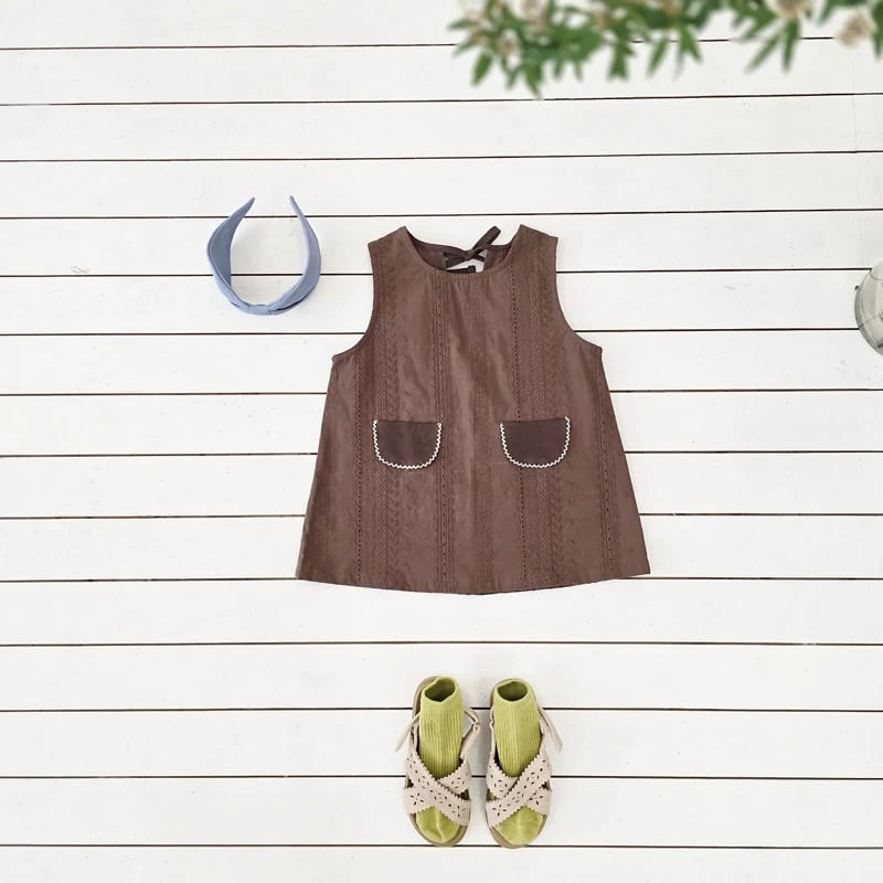 Mon Atelier - Korean Children Fashion - #magicofchildhood - Lace Pocket One-piece - 2