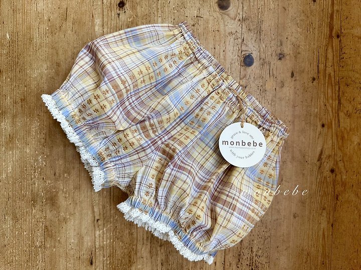 Monbebe - Korean Baby Fashion - #babyboutique - Check Peony Balloon Shorts - 7