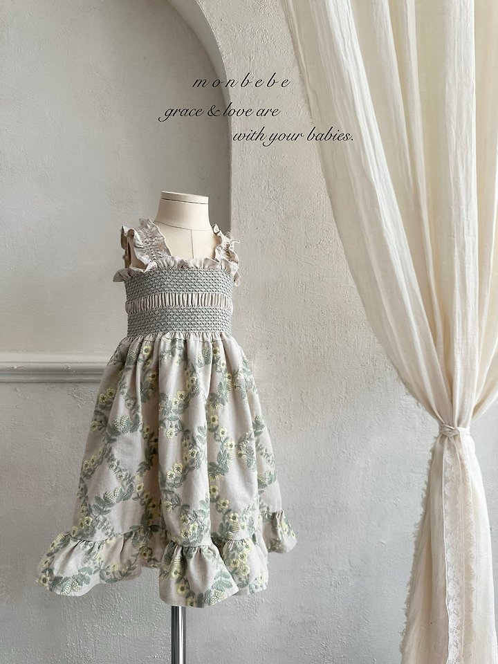 Monbebe - Korean Baby Fashion - #babyboutique - Green Veil One-piece