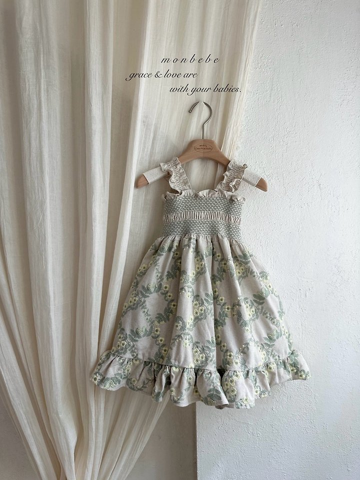 Monbebe - Korean Baby Fashion - #babyboutique - Green Veil One-piece - 2