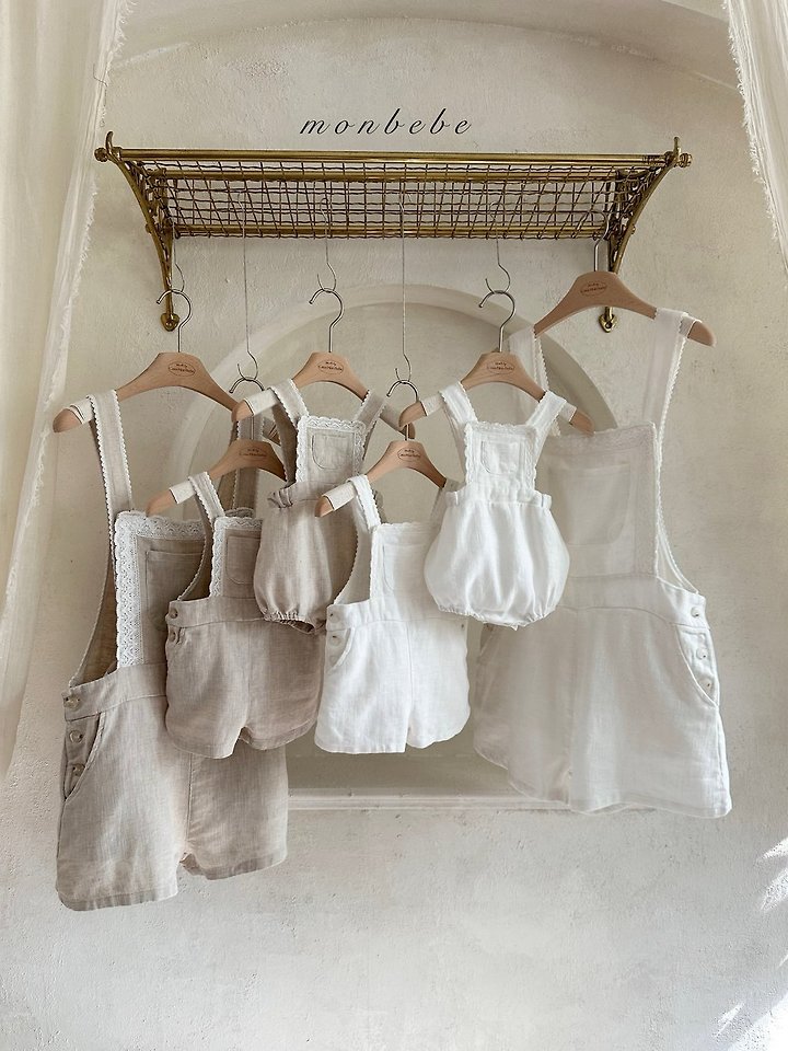 Monbebe - Korean Baby Fashion - #babyboutique - Pure Linen Suspender Suit - 10