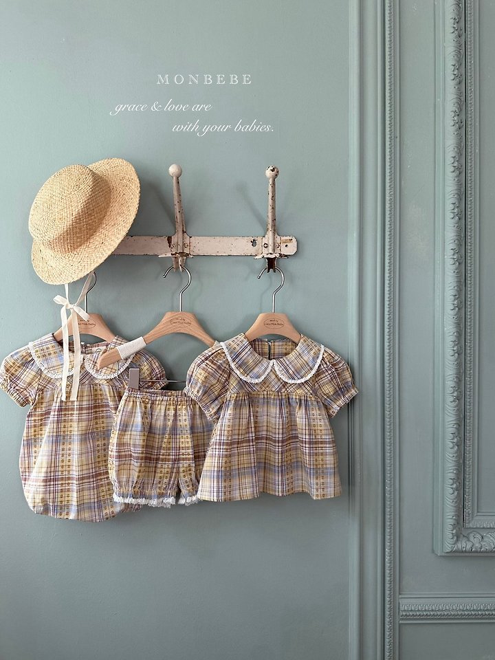 Monbebe - Korean Baby Fashion - #babyboutiqueclothing - Check Peony Blouse - 9
