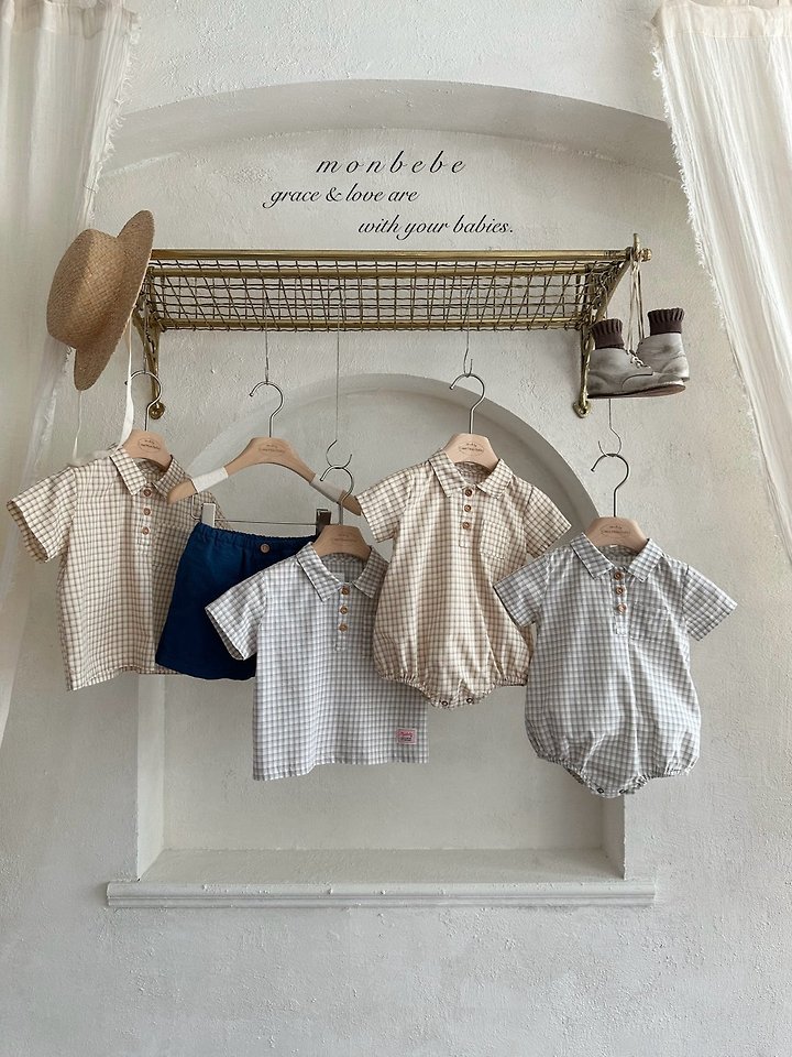 Monbebe - Korean Baby Fashion - #babyboutiqueclothing - Rio Check Suit - 11