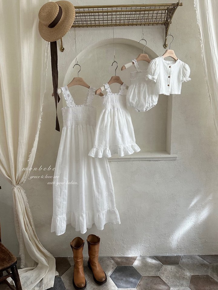 Monbebe - Korean Baby Fashion - #babyboutiqueclothing - Lace Smock Suit - 7