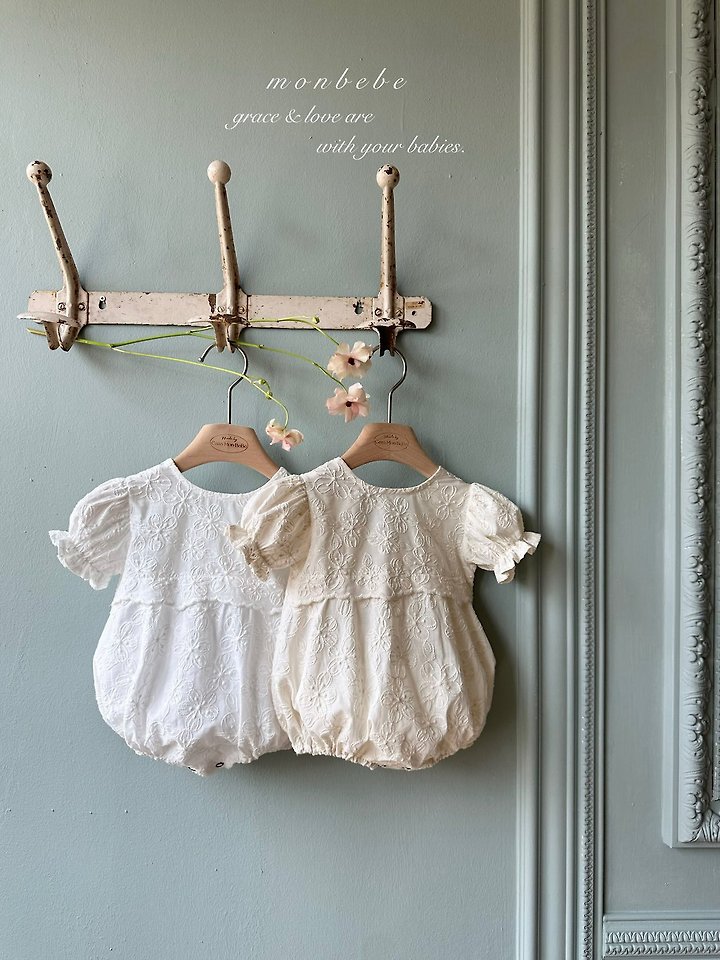 Monbebe - Korean Baby Fashion - #babyboutiqueclothing - Cotton Embroidery Suit
