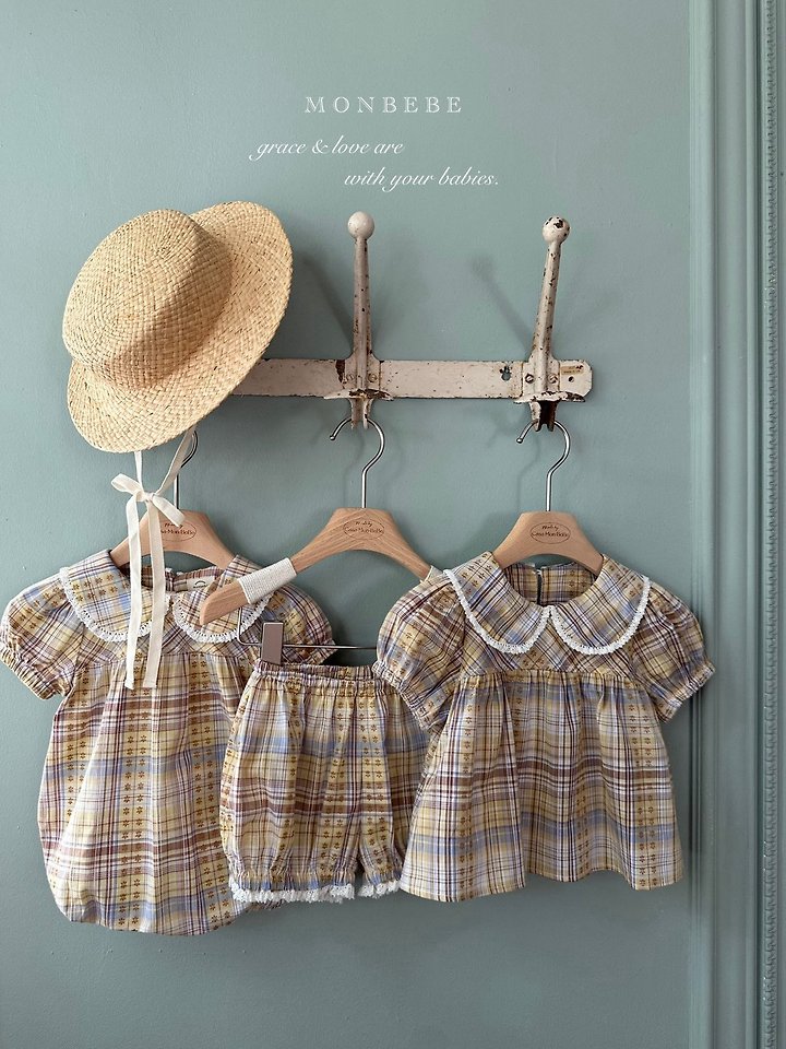 Monbebe - Korean Baby Fashion - #babyclothing - Check Peony Blouse - 10