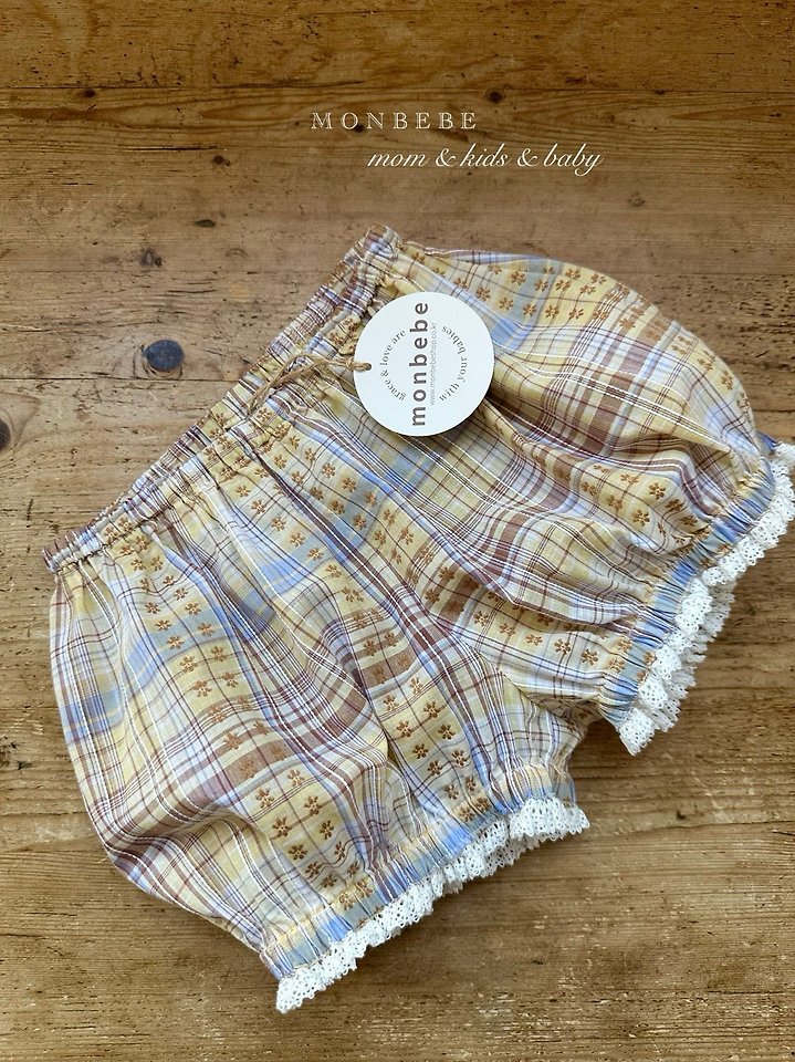 Monbebe - Korean Baby Fashion - #babyclothing - Check Peony Balloon Shorts - 9