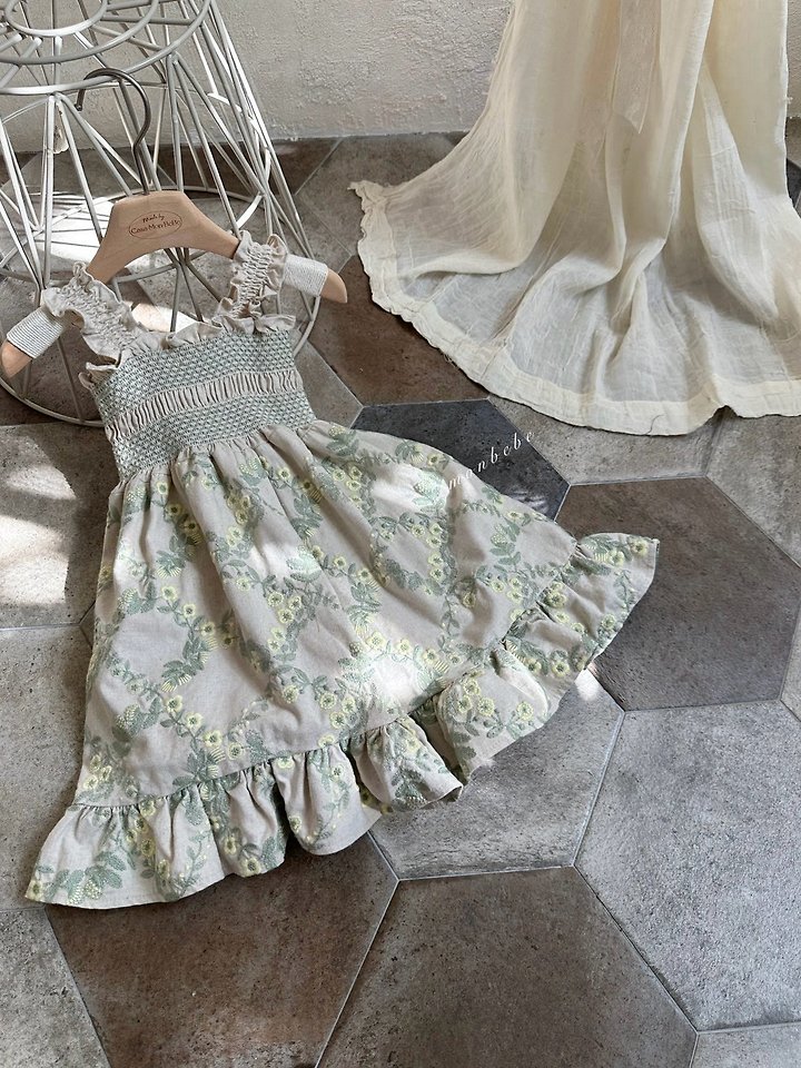 Monbebe - Korean Baby Fashion - #babyboutiqueclothing - Green Veil One-piece - 4