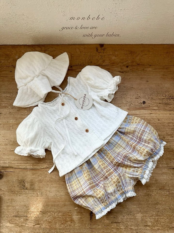 Monbebe - Korean Baby Fashion - #babyfashion - Check Peony Balloon Shorts - 10