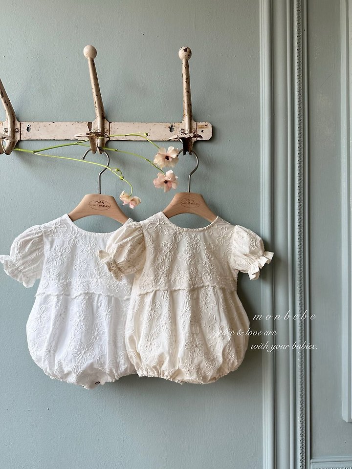 Monbebe - Korean Baby Fashion - #babyfashion - Cotton Embroidery Suit - 3