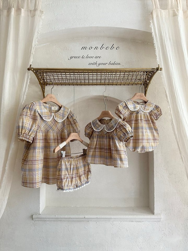 Monbebe - Korean Baby Fashion - #babyfever - Check Peony Blouse - 12