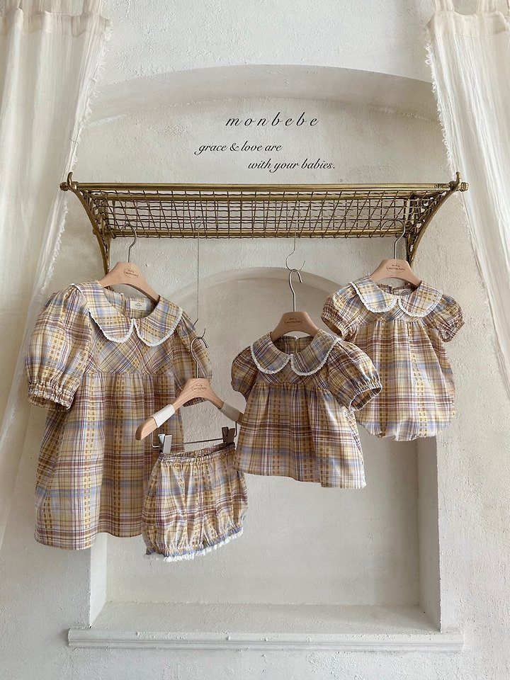 Monbebe - Korean Baby Fashion - #babyfever - Check Peony Balloon Shorts - 11