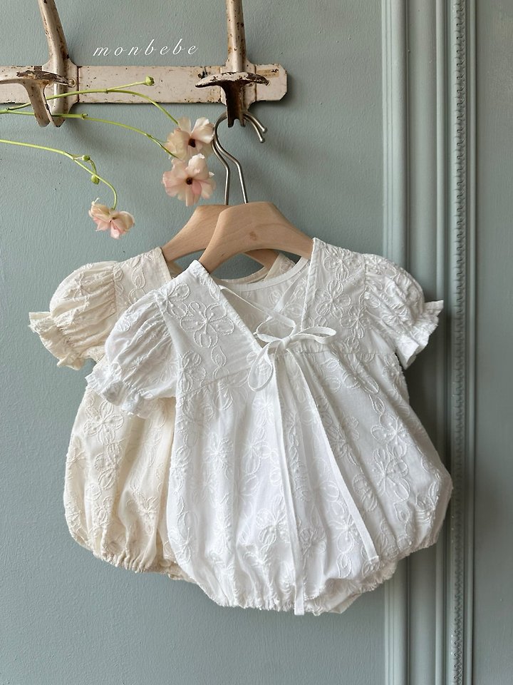 Monbebe - Korean Baby Fashion - #babyfashion - Cotton Embroidery Suit - 4