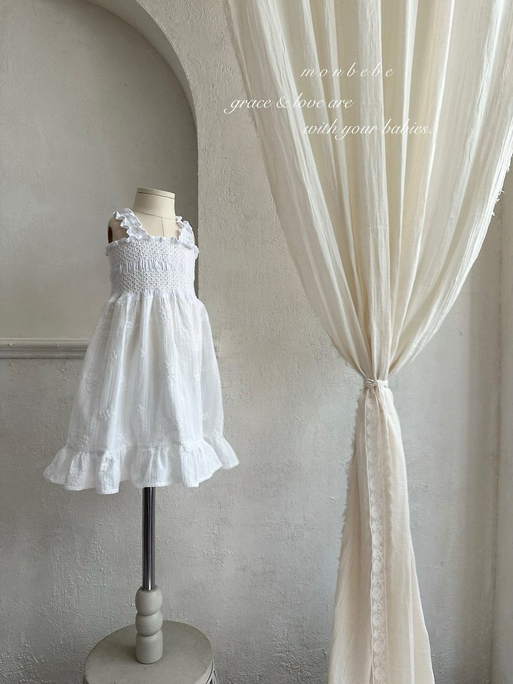 Monbebe - Korean Baby Fashion - #babylifestyle - Lace Smock One-piece - 10