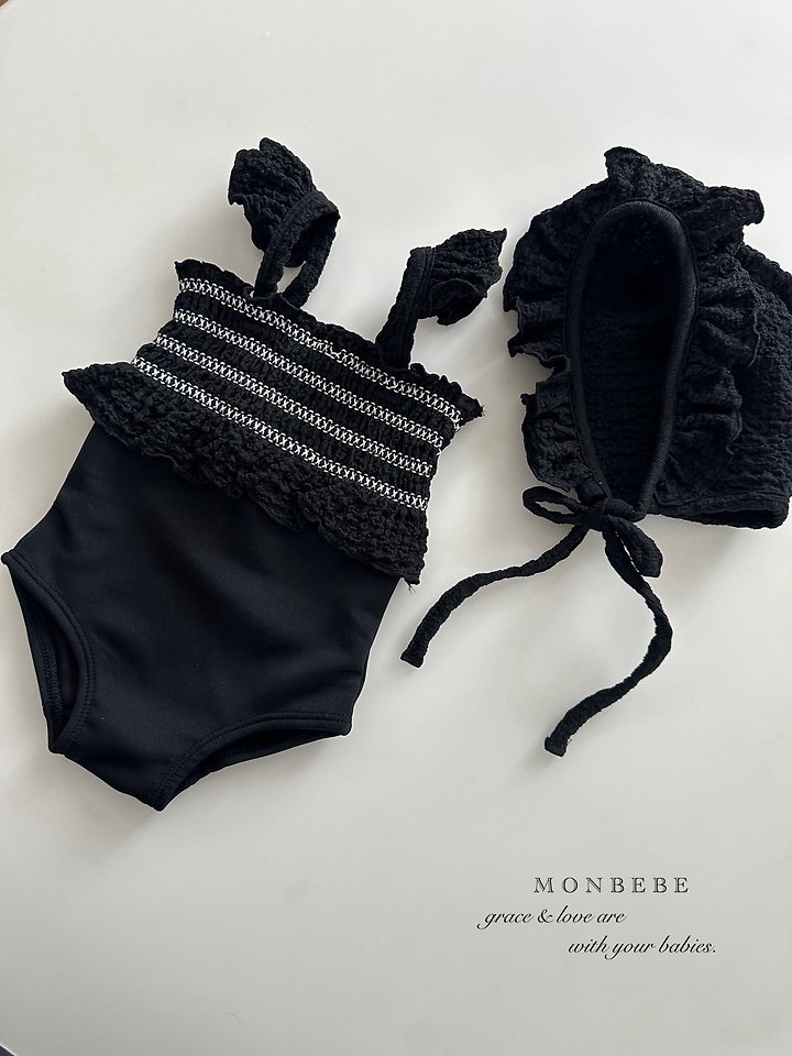 Monbebe - Korean Baby Fashion - #babylifestyle - Spinkle Swimsuit (with Bonnet) - 3