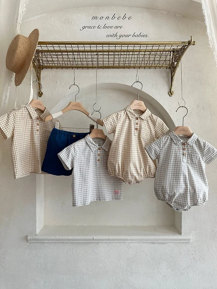 Monbebe - Korean Baby Fashion - #babyoninstagram - Rio Check Shirt - 3