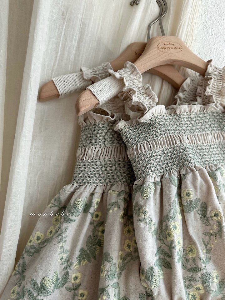 Monbebe - Korean Baby Fashion - #babyootd - Green Veil One-piece - 10