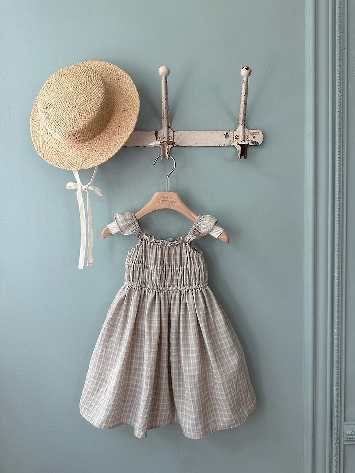 Monbebe - Korean Baby Fashion - #babyoutfit - Maple Check One-piece - 2