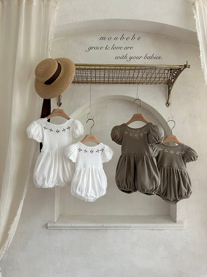 Monbebe - Korean Baby Fashion - #babyoutfit - Leah Embroidery Suit - 11