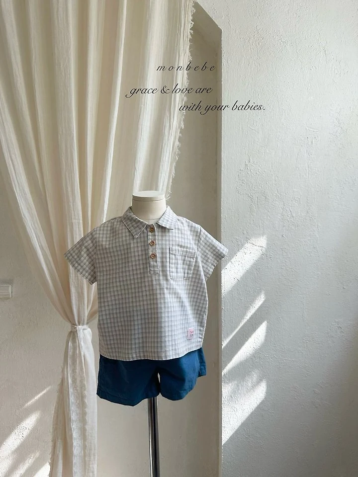Monbebe - Korean Baby Fashion - #babyoutfit - Rio Check Shirt - 6