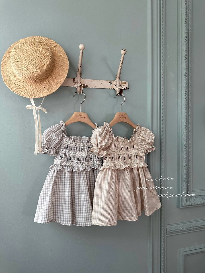 Monbebe - Korean Baby Fashion - #babyoutfit - Cherry Embroidery One-piece - 2