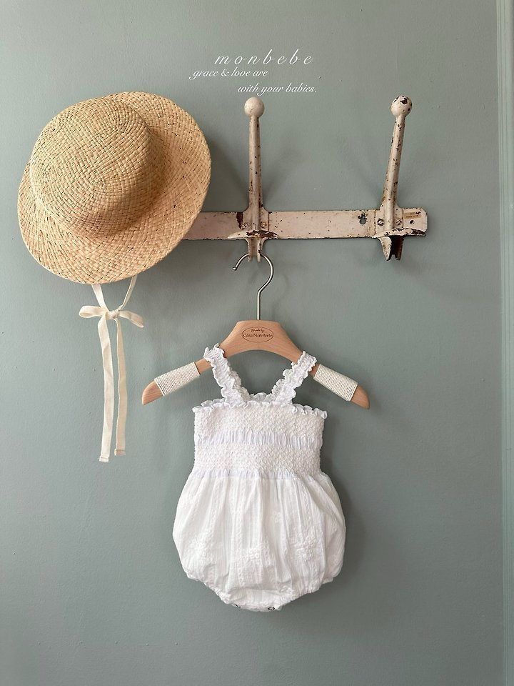 Monbebe - Korean Baby Fashion - #babyoutfit - Lace Smock Suit
