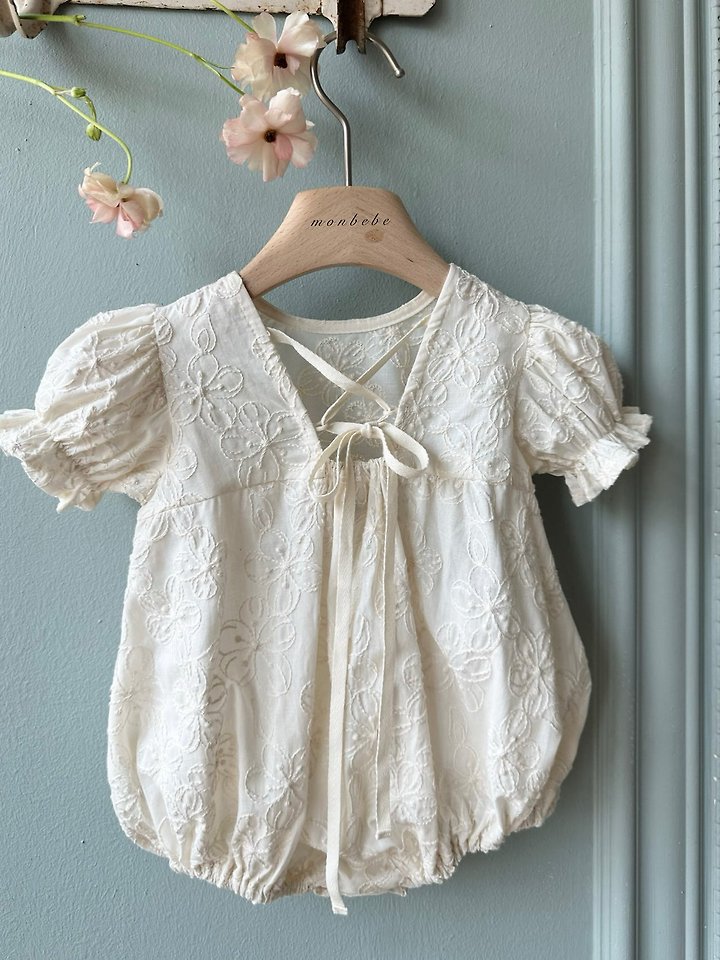 Monbebe - Korean Baby Fashion - #babyoutfit - Cotton Embroidery Suit - 9