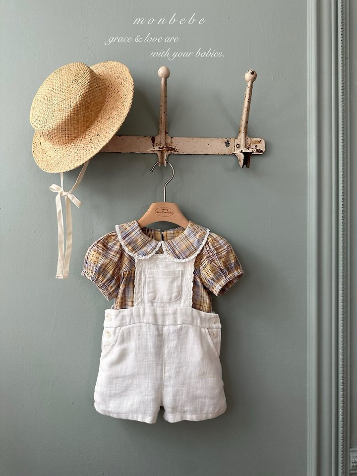 Monbebe - Korean Baby Fashion - #babyoutfit - Pure Linen Suspender Pants Kids - 5