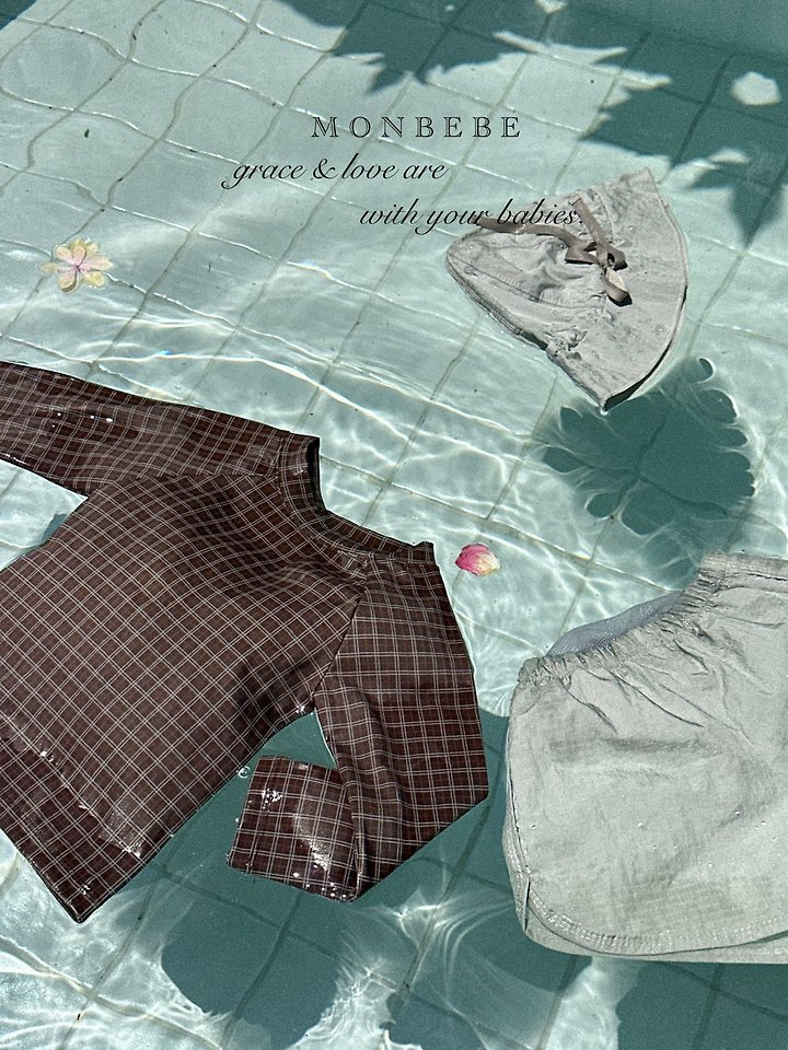 Monbebe - Korean Baby Fashion - #babyoutfit - Brownie Swim Set (Top Bottom Set) - 10