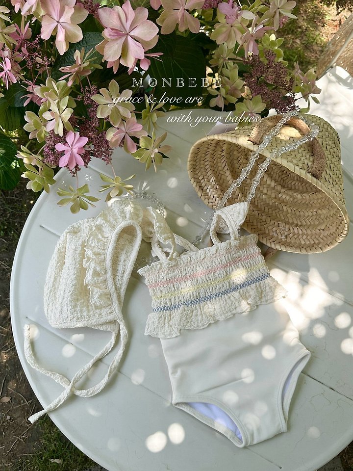 Monbebe - Korean Baby Fashion - #babywear - Spinkle Swimsuit (with Bonnet) - 8
