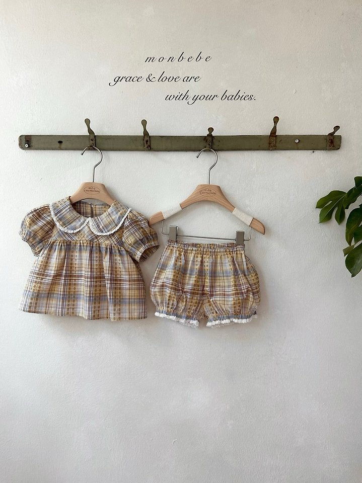 Monbebe - Korean Baby Fashion - #babywear - Check Peony Balloon Shorts - 4
