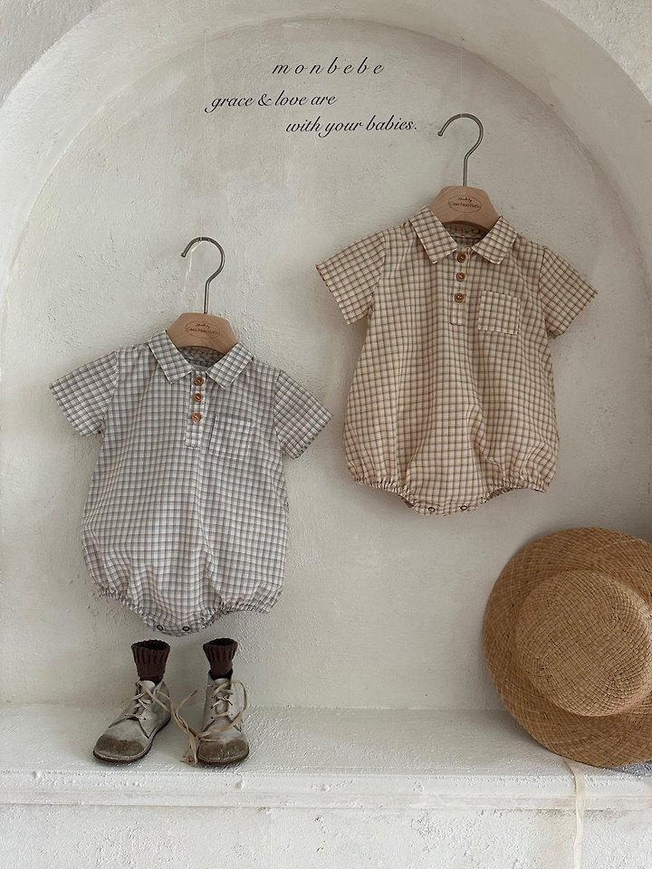 Monbebe - Korean Baby Fashion - #onlinebabyboutique - Rio Check Suit - 7