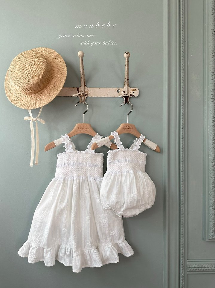 Monbebe - Korean Baby Fashion - #onlinebabyboutique - Lace Smock Suit - 3