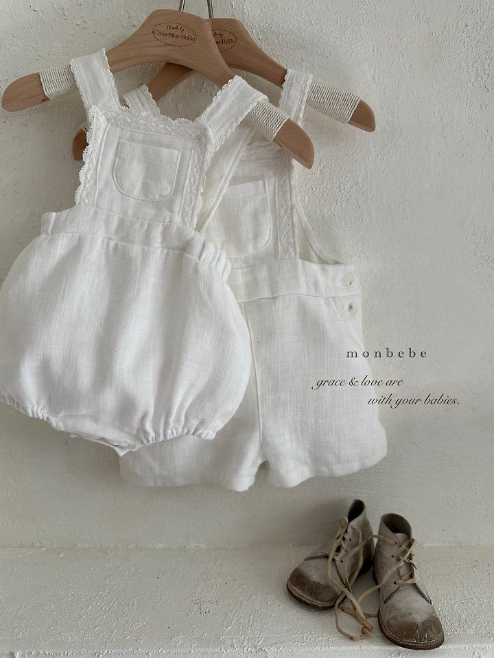 Monbebe - Korean Baby Fashion - #onlinebabyboutique - Pure Linen Suspender Suit - 7