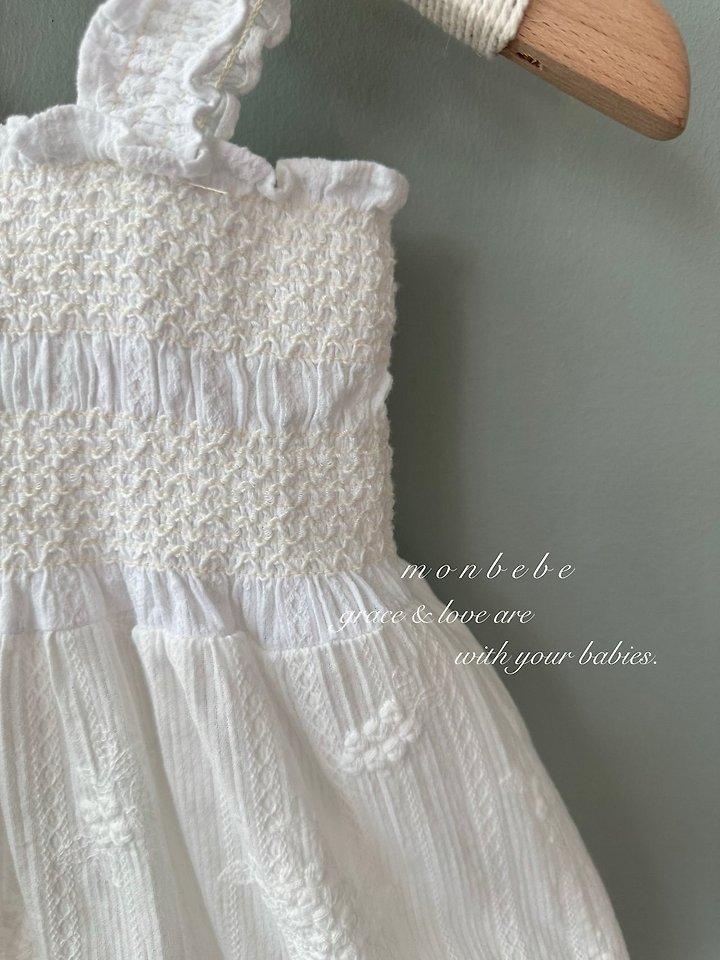 Monbebe - Korean Baby Fashion - #onlinebabyboutique - Lace Smock Suit - 4