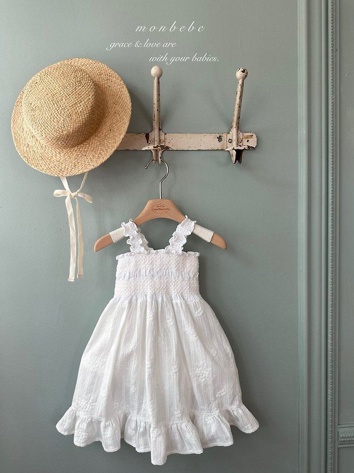 Monbebe - Korean Baby Fashion - #onlinebabyshop - Lace Smock One-piece - 2