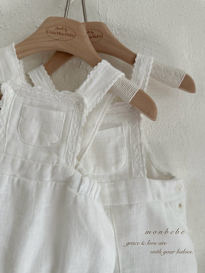 Monbebe - Korean Baby Fashion - #onlinebabyshop - Pure Linen Suspender Suit - 8