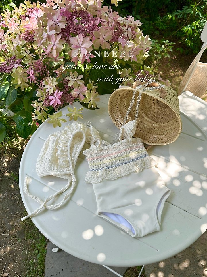 Monbebe - Korean Baby Fashion - #onlinebabyshop - Spinkle Swimsuit (with Bonnet) - 10