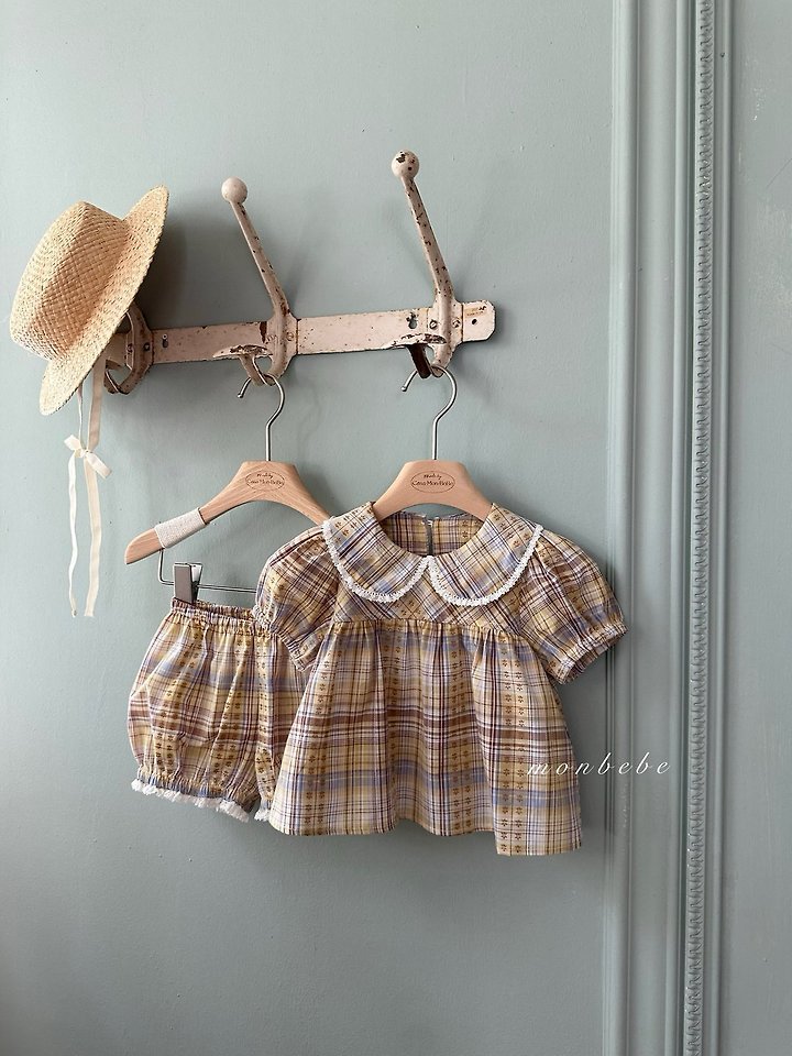 Monbebe - Korean Baby Fashion - #smilingbaby - Check Peony Blouse - 7