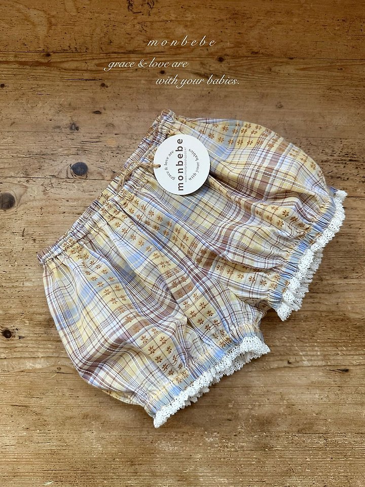 Monbebe - Korean Baby Fashion - #smilingbaby - Check Peony Balloon Shorts - 6