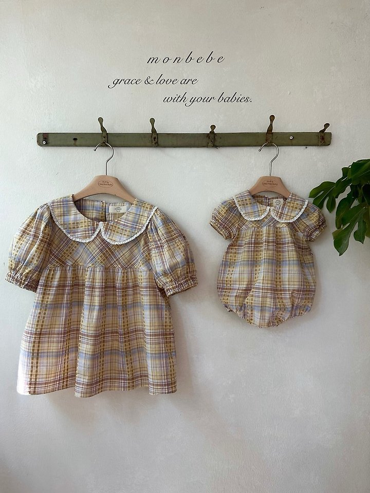 Monbebe - Korean Baby Fashion - #smilingbaby - Check Peony Suit - 5