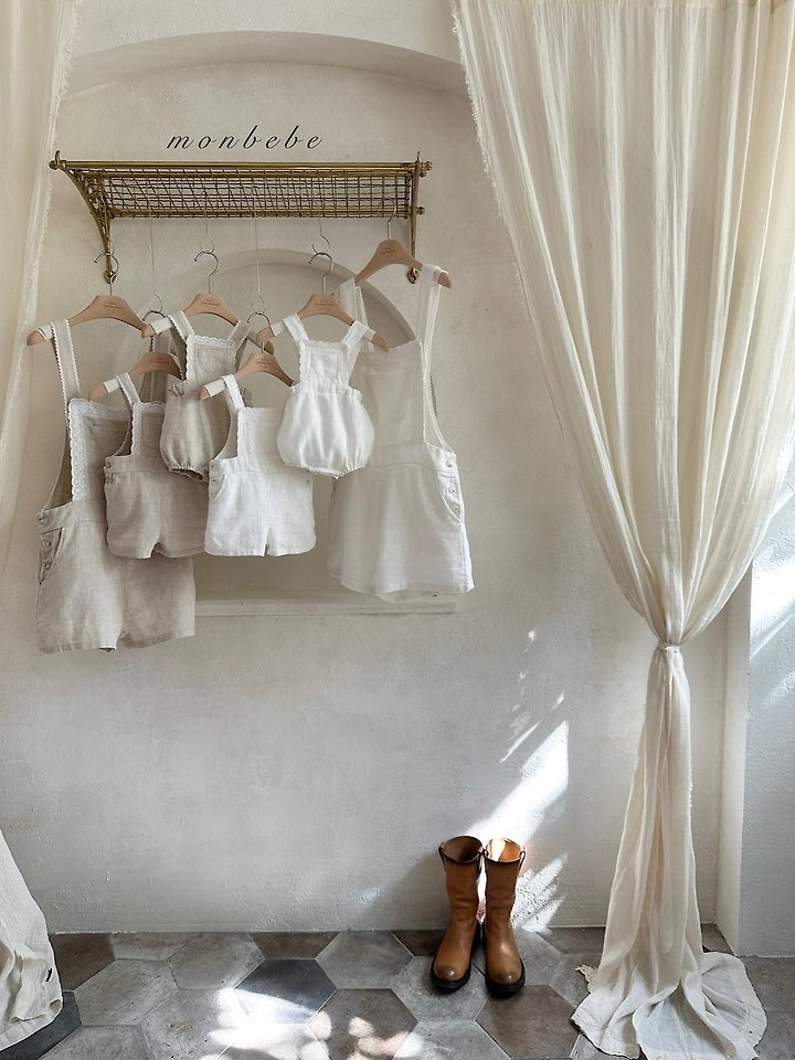 Monbebe - Korean Baby Fashion - #smilingbaby - Pure Linen Suspender Pants Kids - 10