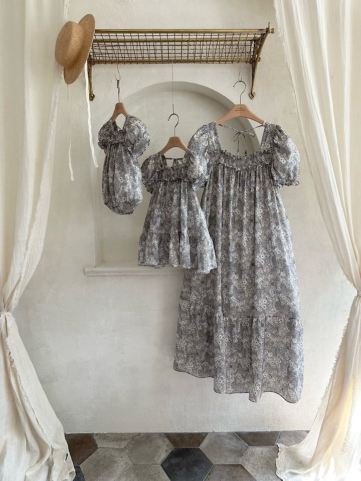 Monbebe - Korean Women Fashion - #momslook - Hazy Flower One-piece (Adult) - 11