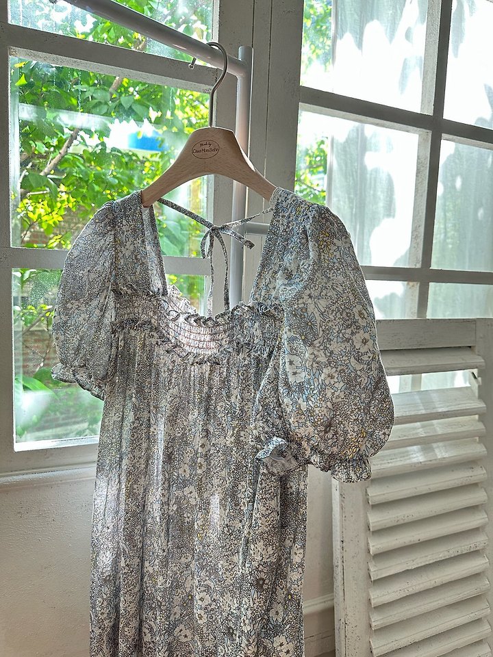 Monbebe - Korean Women Fashion - #momslook - Hazy Flower One-piece (Adult) - 7
