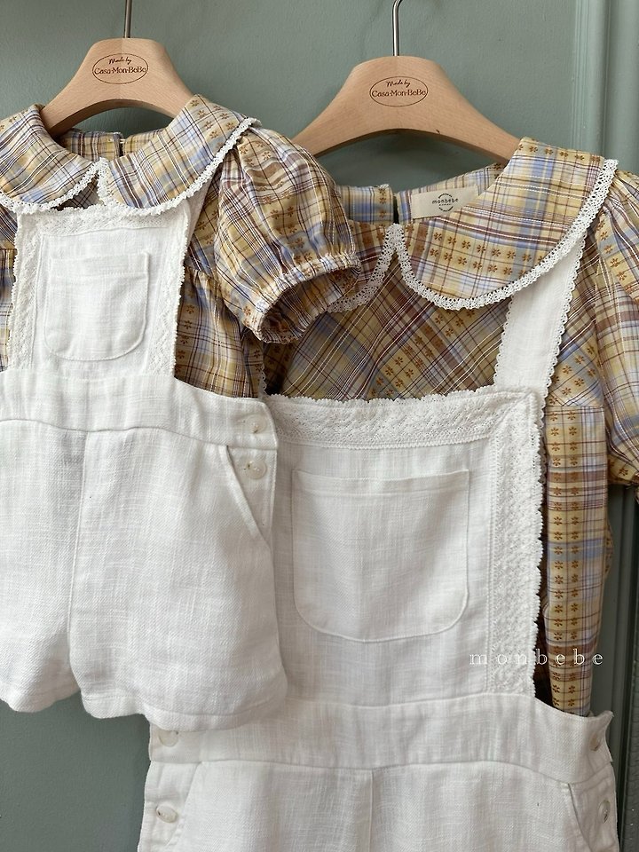 Monbebe - Korean Women Fashion - #momslook - Pure Linen Suspender Pants (Adult) - 11