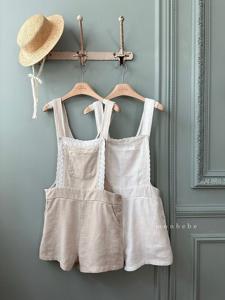 Monbebe - Korean Women Fashion - #pursuepretty - Pure Linen Suspender Pants (Adult)