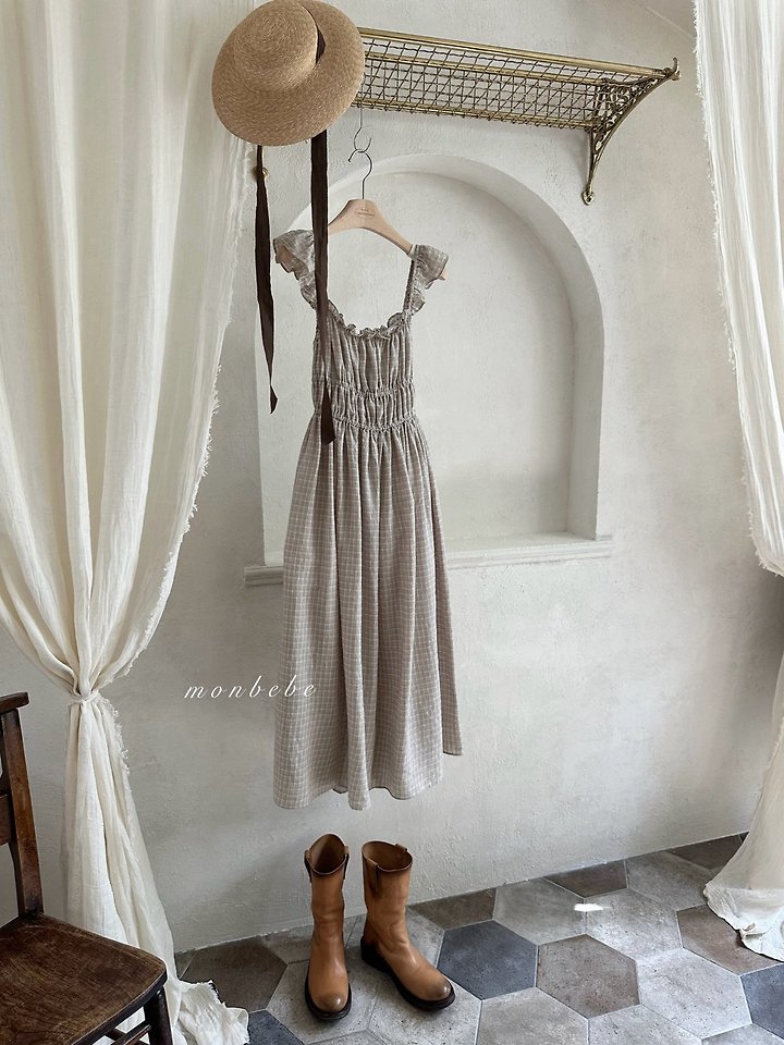 Monbebe - Korean Women Fashion - #womensfashion - Maple Check One-piece (Adult) - 7